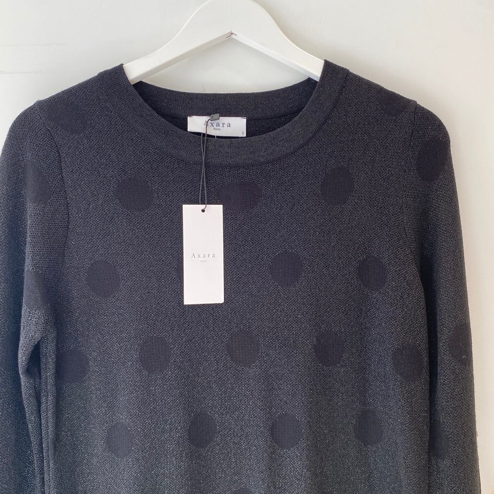 Axara Paris Black on Black Polka dot dress